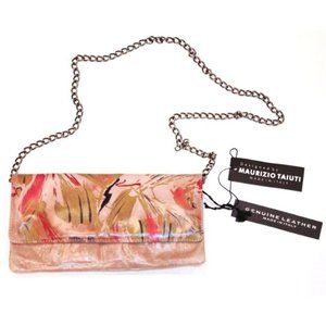 MAURIZIO TAIUTI Italy CHAIN Removable STRAP Handbag CLUTCH  Purse VINTAGE Retro